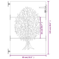 Hageport 85×125 cm cortenstål tredesign