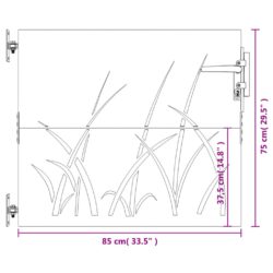 Hageport 85×75 cm cortenstål gressdesign