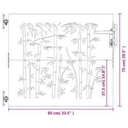 Hageport 85×75 cm cortenstål bambusdesign