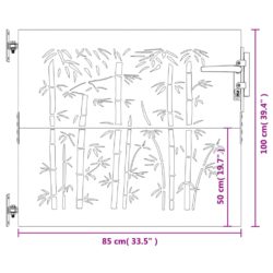 Hageport 85×100 cm cortenstål bambusdesign