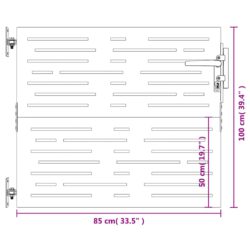 Hageport 85×100 cm cortenstål firkantet design