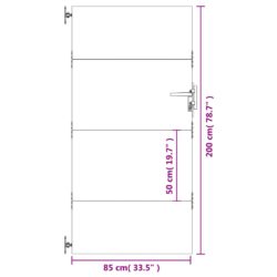 Hageport 85×200 cm cortenstål