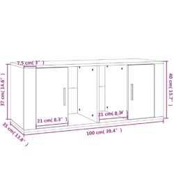 TV-benk svart 100x35x40 cm konstruert tre