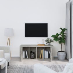 TV-benk betonggrå 100x35x40 cm konstruert tre