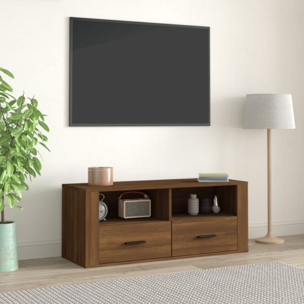 TV-benk sonoma eik 100x35x40 cm konstruert tre