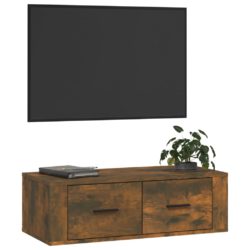 Hengende TV benk røkt eik 80x36x25 cm konstruert tre