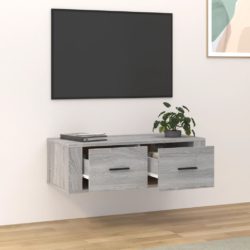 Hengende TV-benk grå sonoma 80x36x25 cm konstruert tre