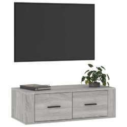 Hengende TV-benk grå sonoma 80x36x25 cm konstruert tre