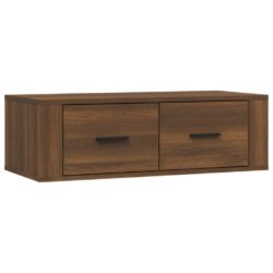 Hengende TV-benk brun eik 80x36x25 cm konstruert tre