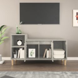 TV-benk betonggrå 100x35x55 cm konstruert tre