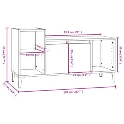 TV-benk hvit 100x35x55 cm konstruert tre