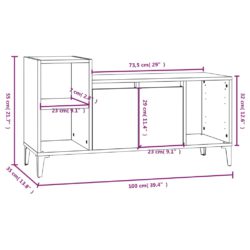 TV-benk betonggrå 100x35x55 cm konstruert tre