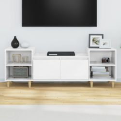 TV-benk høyglans hvit 160x35x55 cm konstruert tre