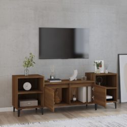 TV-benk brun eik 160x35x55 cm konstruert tre