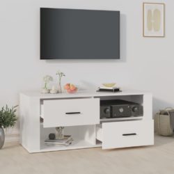 TV-benk hvit 100x35x40 cm konstruert tre