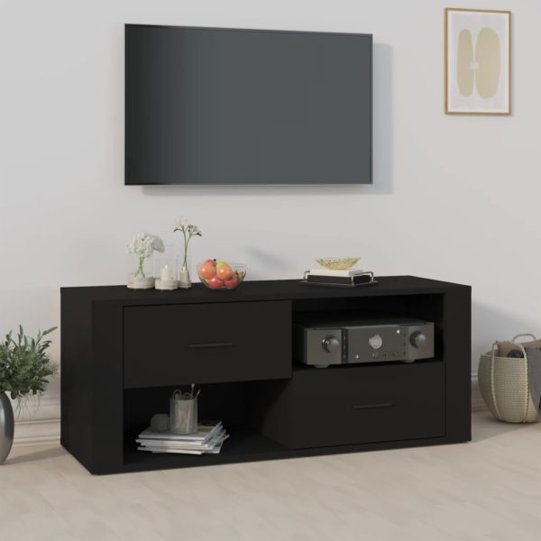 TV-benk svart 100x35x40 cm konstruert tre