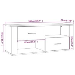 TV-benk sonoma eik 100x35x40 cm konstruert tre