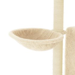 Kattetre med klorestolper i sisal kremhvit 96,5 cm