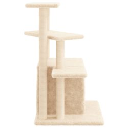 Kattetre med klorestolper i sisal kremhvit 83,5 cm