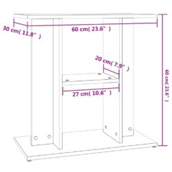 Akvariumstativ høyglans hvit 60x30x60 cm konstruert tre