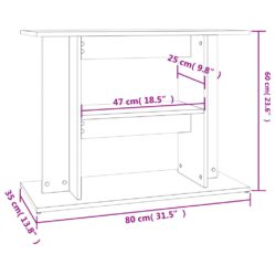 Akvariumstativ hvit 80x35x60 cm konstruert tre