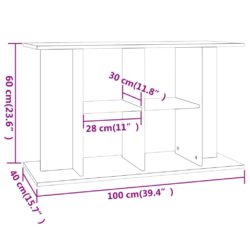 Akvariumstativ hvit 100x40x60 cm konstruert tre