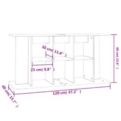 Akvariumstativ høyglans hvit 120x40x60 cm konstruert tre