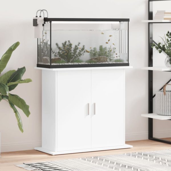 Akvariumstativ hvit 81x36x73 cm konstruert tre