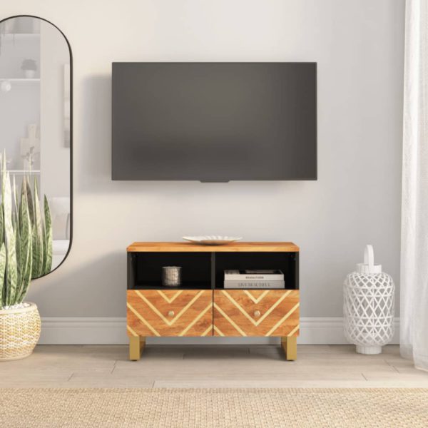 TV-benk brun og svart 70×33,5×46 cm heltre mango