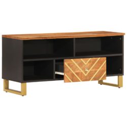 TV-benk brun og svart 100×33,5×46 cm heltre mango