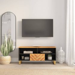 TV-benk brun og svart 100×33,5×46 cm heltre mango