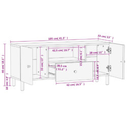 TV-benk 105x33x46 cm heltre mango