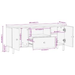 TV-benk 105x33x46 cm heltre mango