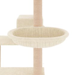 Kattetre med klorestolper i sisal kremhvit 82,5 cm