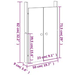 Utekjøkkendører 2 stk 50x9x82 cm heltre furu