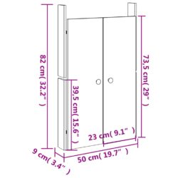 Utekjøkkendører 2 stk hvit 50x9x82 cm heltre furu