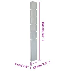 Hagegjerdestolper 10 stk sølv 160 cm galvanisert stål