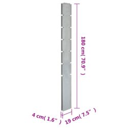 Hagegjerdestolper 10 stk sølv 180 cm galvanisert stål