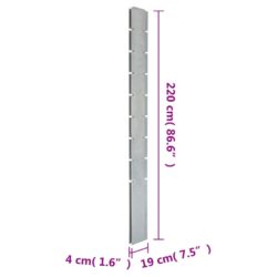 Hagegjerdestolper 10 stk sølv 220 cm galvanisert stål