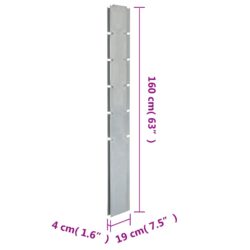 Hagegjerdestolper 20 stk sølv 160 cm galvanisert stål