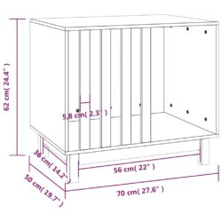 Hundeseng honningbrun 70x50x62 cm heltre furu