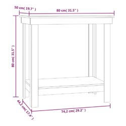 Arbeidsbenk 80x50x80 cm heltre furu