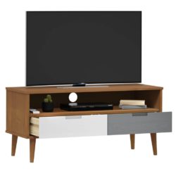 TV-benk MOLDE brun 106x40x49 cm heltre furu