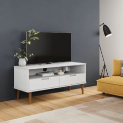 TV-benk MOLDE hvit 106x40x49 cm heltre furu