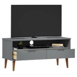 TV-benk MOLDE grå 106x40x49 cm heltre furu