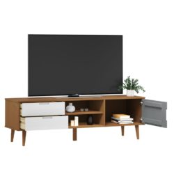 TV-benk MOLDE brun 158x40x49 cm heltre furu