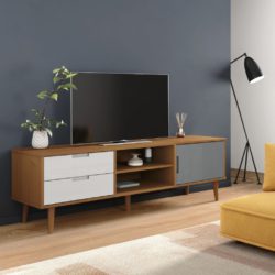 TV-benk MOLDE brun 158x40x49 cm heltre furu