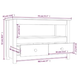 TV-benk 79x35x52 cm heltre furu