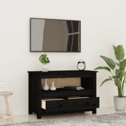 TV-benk svart 79x35x52 cm heltre furu