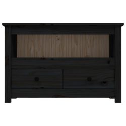 TV-benk svart 79x35x52 cm heltre furu